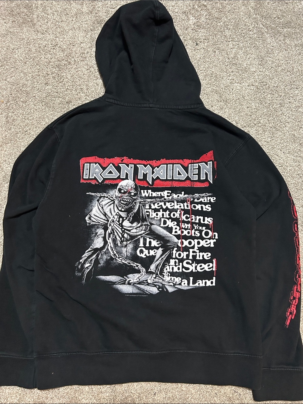 Vintage Iron Maiden Piece Of Mind Tour Merch Hoodie